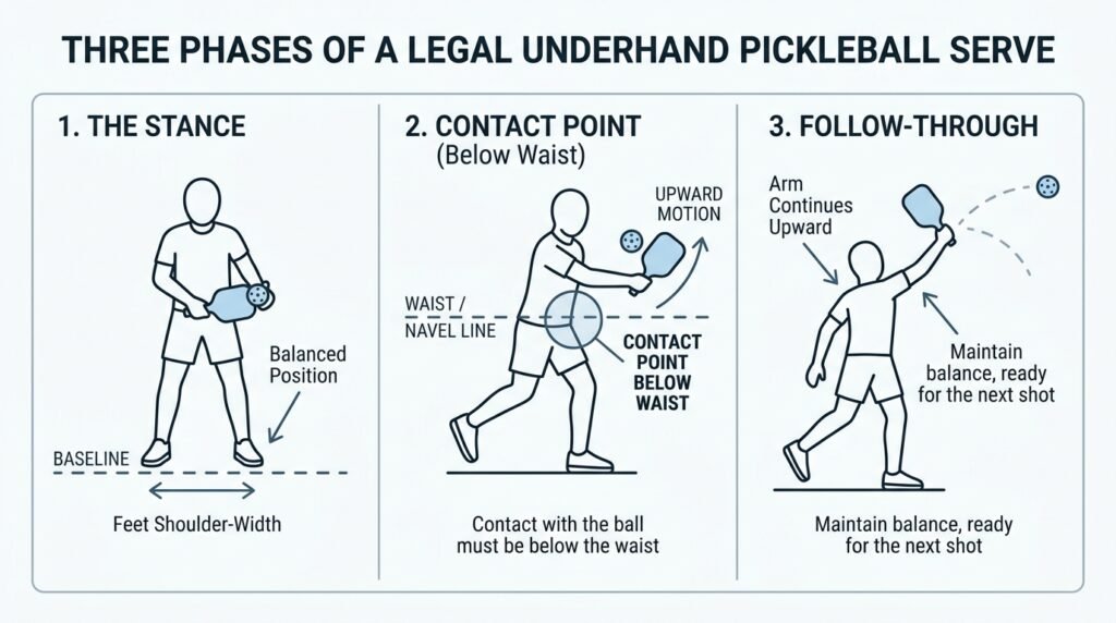 How to serve in pickleball diagram