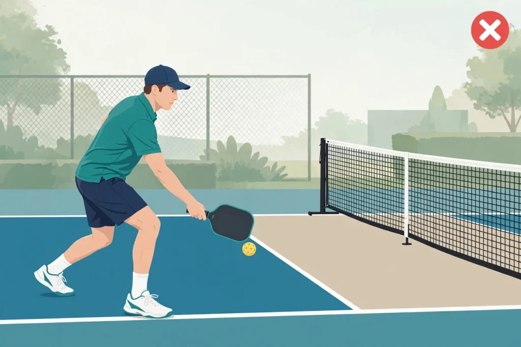 Foot fault on a pickleball serve: foot touching the baseline — how do you serve in pickleball